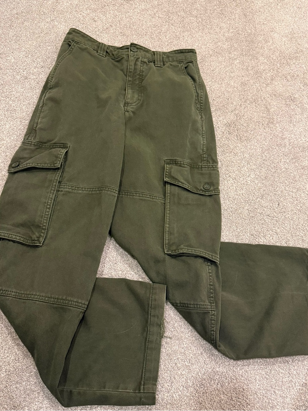 TNA Olive Green Women's Cargo Pants with Flap Pockets